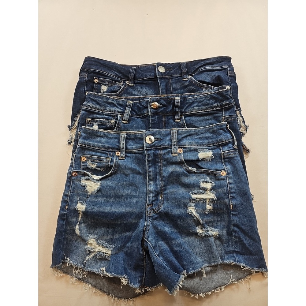 American Eagle Denim Jean Shorts‎ Womens (26"-30" Waist) Cut-Off  Stretch